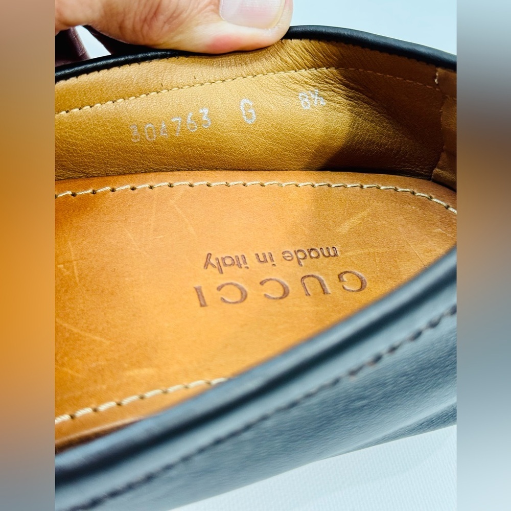 Men’s Gucci Web Accent Leather Drivers Moccasin Dark Brown Size 8.5 New no Box! - Picture 15 of 16